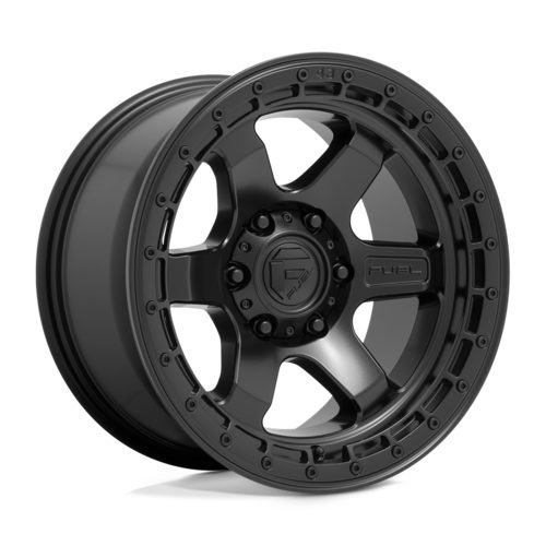 Large-web_BLOCK D750 6LUG 17x9 ET1 17X9 ET1 MATTE BLK A1 BLOCK MATTE BLACK W/ BLACK RING Ζάντες Fuel Off-Road 18X9 5X5.0 71.5 BD 01MM - Image 1
