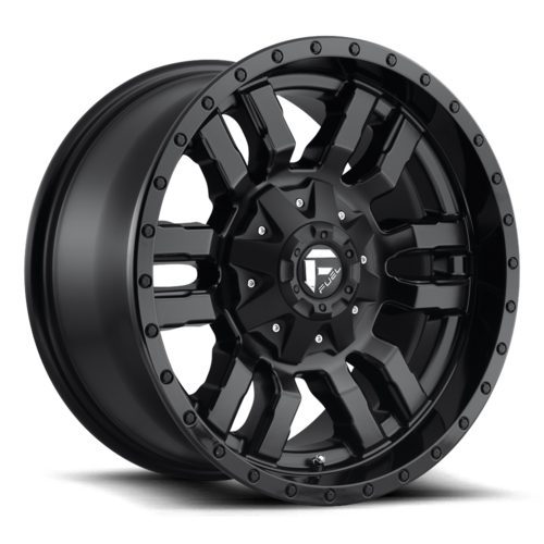 Large-web_D596 SLEDGE MATTE BLACK W GLOSS BLACK LIP A1 SLEDGE MATTE BLACK GLOSS BLACK LIP Ζάντες Fuel Off-Road 18X9 6X135/5.5 106.1 - Image 1