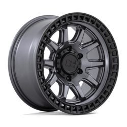 BR CALICO MATTE GUNMETAL W/ M-BLACK LIP 17X8.5 5X5.0 71 +34 Ζάντες Black Rhino